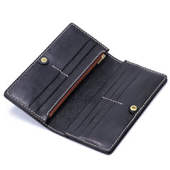 Handmade Leather Zebra Tooled Mens Chain Biker Wallet Cool Leather Wallet With Chain Wallets for Men