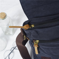 Cool Canvas Mens Side Bag Black Shoulder Bag Gray College Bag Khaki Messenger Bag for Men - iwalletsmen