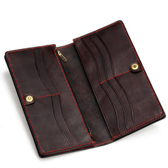 Handmade Leather Fine Horse Mens Chain Biker Wallet Cool Leather Wallet With Chain Wallets for Men