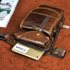 Cool Leather Drop Leg Bag Belt Pouches Mens Waist Bag Shoulder Bag for Men - iwalletsmen