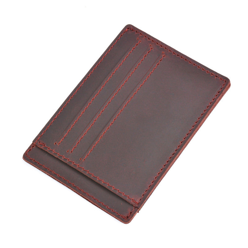 VINTAGE BROWN LEATHER MEN'S FRONT POCKET WALLETs BLACK SLIM CARD billfold WALLET SMALL WALLET FOR MEN - iwalletsmen