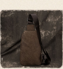 Casual Brown Sling Bag LEATHER MENS Sling Pack One Shoulder BackPack FOR MEN - iwalletsmen