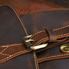 Vintage Leather Brown Mens Backpack School Backpack Travel Backpack Bags for Men - iwalletsmen