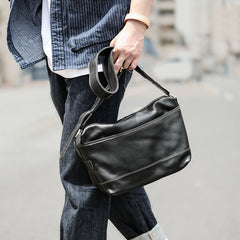Black Leather Mens Casual 10