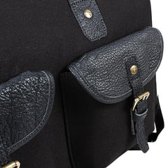 Black Fashion Canvas Mens Casual Large Travel Bag Shoulder Weekender Bag Duffle Bag For Men - iwalletsmen
