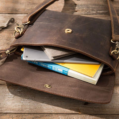 Vintage Leather Small Mens Cool Messenger Bags Small Shoulder Bag for Men - iwalletsmen