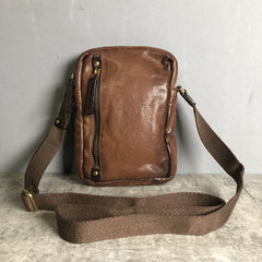 Cool BROWN LEATHER MEN'S Vertical Small Side Bags MESSENGER BAG BLACK Black Courier Bags FOR MEN - iwalletsmen