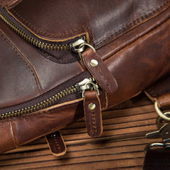 Cool Vintage Leather Mens Sling Bag Chest Bag Vintage One Shoulder Backpack For Men - iwalletsmen