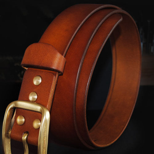 Handmade Genuine Custom Leather Mens Leather Men Brown Black Belt - iwalletsmen
