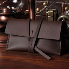 Handmade Mens Cool billfold Leather Wallet Men Small Card Slim Wallets Bifold for Men - iwalletsmen