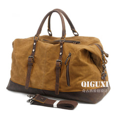 Mens Waxed Large Canvas Weekender Bag Canvas Travel Bag Canvas Overnight Bag for Men - iwalletsmen