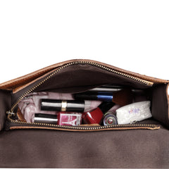 Vintage Brown Leather Men's Small Vertical Messenger Bag Side Bag Courier Bag For Men - iwalletsmen