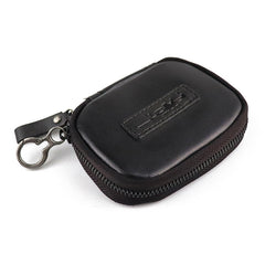 Cool Black Leather Men's Key Wallet Zipper Car Key Holder Card Wallet For Men - iwalletsmen