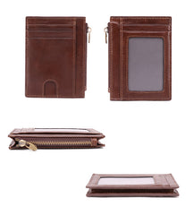 RFID Leather Mens Small Wallet Cardholder Wallet Front Pocket Wallets for Men - iwalletsmen