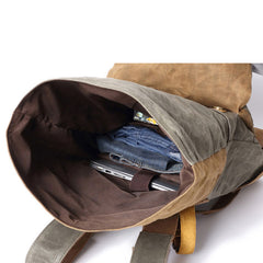 Waxed Canvas Mens Travel Backpacks Canvas School Backpacks Laptop Backpack for Men - iwalletsmen