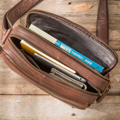 Cool Leather Small Mens Messenger Bags Small Shoulder Bag for Men - iwalletsmen