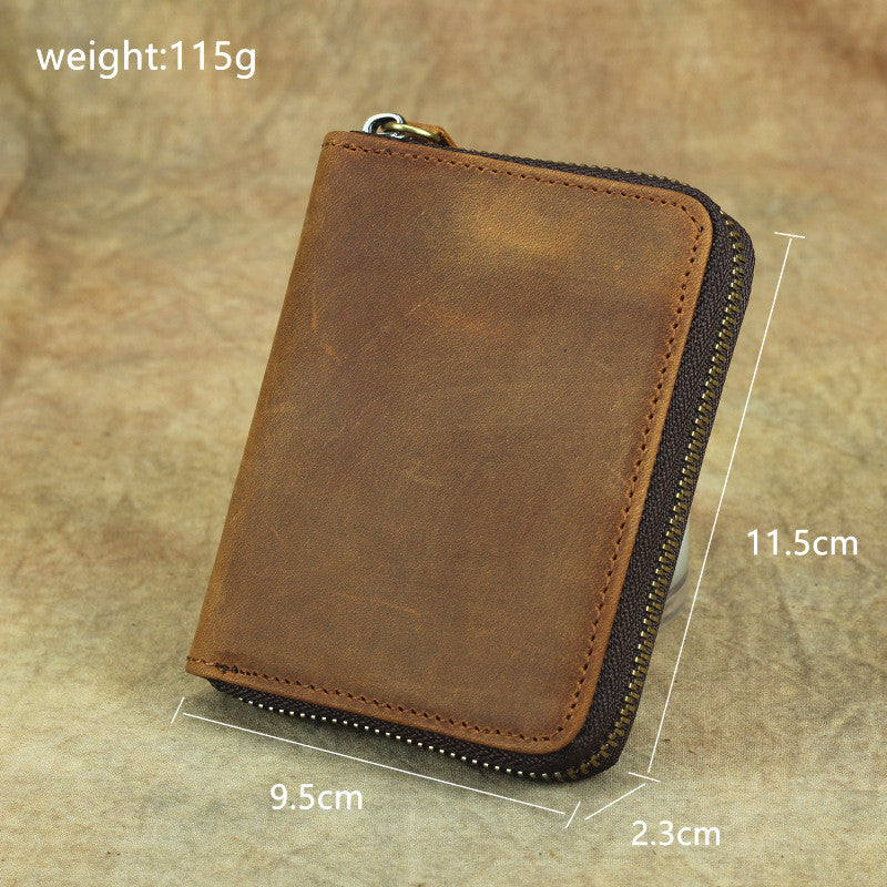 Brown Leather Men Billfold Wallet Leather Black Vertical Bifold Wallet with Coin Pockets For Men - iwalletsmen