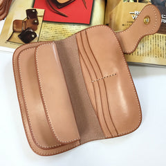 Handmade Leather Biker Wallet Mens Cool Chain Wallet Trucker Wallet with Chain