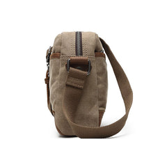 Mens Waxed Canvas Leather Small Courier Bags Canvas Side Bag for Men - iwalletsmen