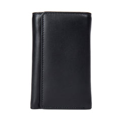 Black Cool Leather Mens Card Holder Trifold Key Wallet Key Holder For Men - iwalletsmen