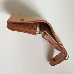 Handmade Leather Biker Wallet Mens Cool billfold Chain Wallet Trucker Wallet with Chain