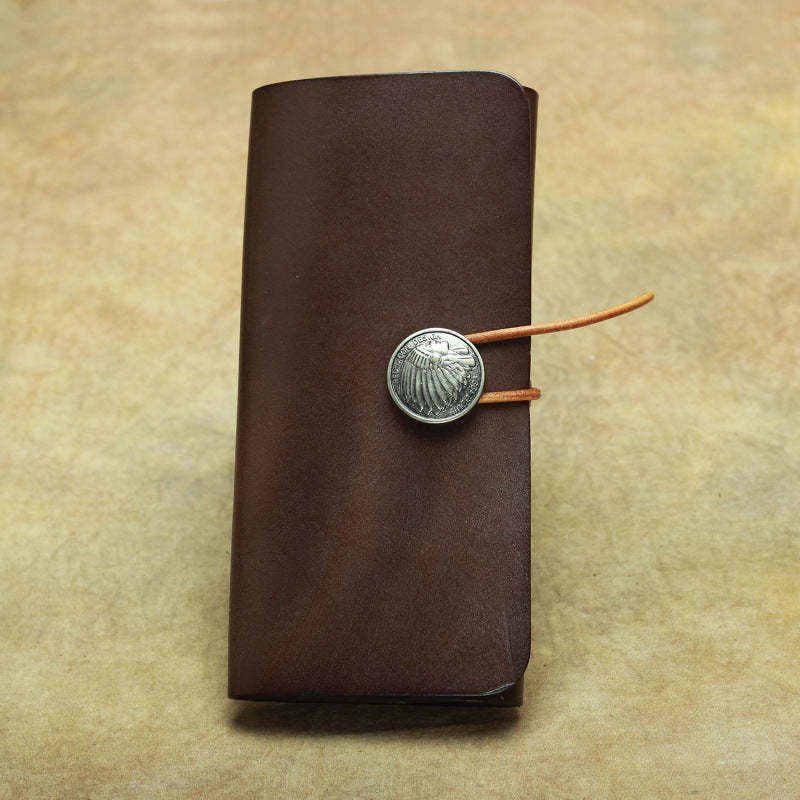 Cool Handmade Leather Men's Envelope Long Wallet Vintage Long Wallet For Men - iwalletsmen