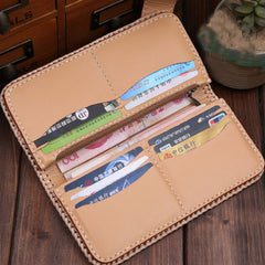 Handmade Mens Cool Tooled Floral Leather Chain Wallet Biker Trucker Wallet with Chain