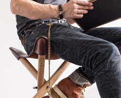 Handmade Mens Cool Leather Chain Wallet Biker Trucker Wallet with Chain for Men - iwalletsmen