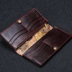 Handmade Leather White Jambhala Mens Chain Biker Wallet Cool Leather Wallet With Chain Wallets for Men