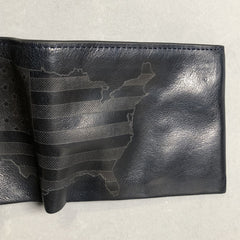 Cool Leather Mens Black Bifold billfold Wallets Small Wallet U.S. Map Wallets Front Pocket Wallet for Men - iwalletsmen