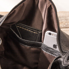 Cool Black Leather Mens Weekender Bag Travel Bags Shoulder Bags for men - iwalletsmen