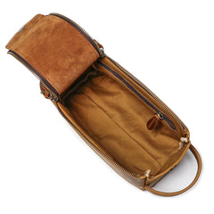 Cool Brown Leather Men's Box Clutch Bag Portable Bag Mini Handbag for Men - iwalletsmen