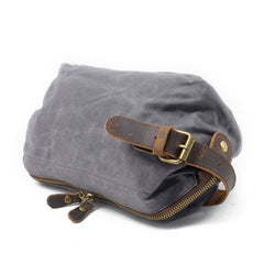 Cool Canvas Leather Mens Zipper Wristlet Bag Vintage Clutch Zipper Bag for Men - iwalletsmen