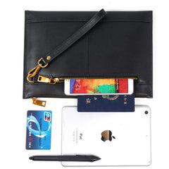 Handmade Leather Mens Chinese Dragon Clutch Cool Slim Wallet Zipper Clutch Wristlet Wallet for Men - iwalletsmen