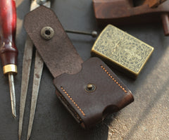 Handmade Leather Mens Standard Zippo Lighter Case With Belt Loop Zippo Cool Standard Lighter Holders For Men - iwalletsmen