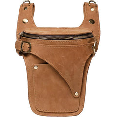 Cool Tan Men's Motorcycle Belt Pouch Belt Bag Leather Drop Leg Bag Waist Bag For Men - iwalletsmen