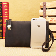 Vintage Mens Leather Clutch Bag Wristlet Bag Clutch Wallet For Men - iwalletsmen