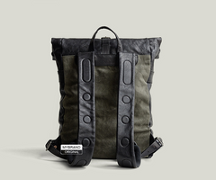 Genuine Leather Mens Cool Backpack Sling Bag Large Black Travel Bag Hiking Bag for men