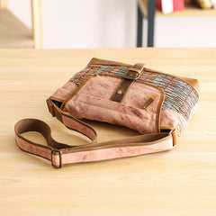 Country Style Canvas Leather Mens 14'' Womens Small Side Bag Courier Bag Messenger Bag for Men - iwalletsmen
