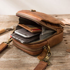 Leather Belt Pouch Belt Cases Mens Waist Bag Small Shoulder Bag for Men - iwalletsmen
