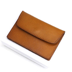 Leather Mens Card Wallet Front Pocket Wallet Small Slim Wallets Change Wallets for Men - iwalletsmen