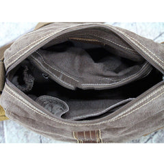 Fashion Canvas Black Mens Small Postman Bag Canvas Messenger Bags Courier Bag For Men - iwalletsmen