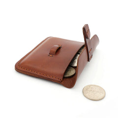 Handmade Leather Mens Front Pocket Wallet Card Wallets Small Change Wallets for Men - iwalletsmen