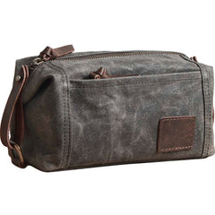 Large Canvas Green Mens Clutch Bag Zipper Wristlet Bag Phone Purse for Men - iwalletsmen