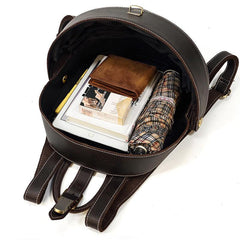 Dark Coffee Beetle Style Leather Men's Unique Backpack Hemisphere Travel Backpack College Backpack For Men - iwalletsmen