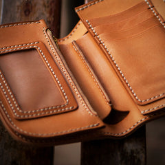 Handmade Leather billfold Mens Chain Biker Wallet Cool Leather Wallet With Chain Wallets for Men