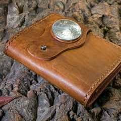 Handmade Leather billfold Mens Chain Biker Wallet Cool Leather Wallet With Chain Wallets for Men - iwalletsmen