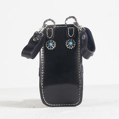 Cool Leather Mens Hairstylist Tool case barber pouch scissors case Black Scissors Bag for Men - iwalletsmen