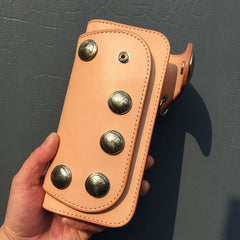 Handmade Leather Biker Wallet Mens Cool Chain Wallet Trucker Wallet with Chain