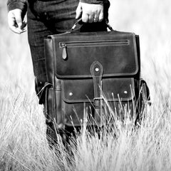 Handmade Leather Mens Cool Backpack Messenger Bag Briefcase Work Bag Business Bag for men